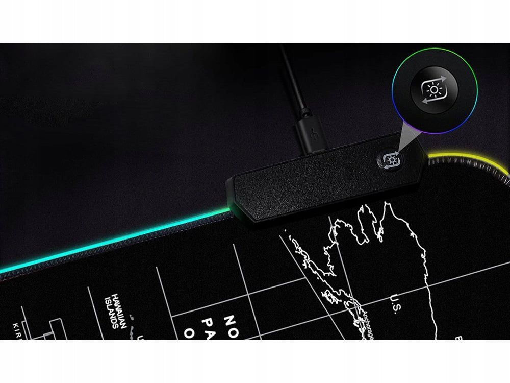 XXL Gamingmusmatta med LED-bakgrundsbelysning – 80x30 cm