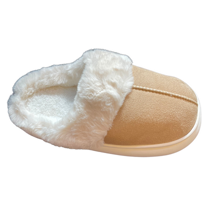 Luksus Dame Hjemmesko i Sort, Brun & Beige