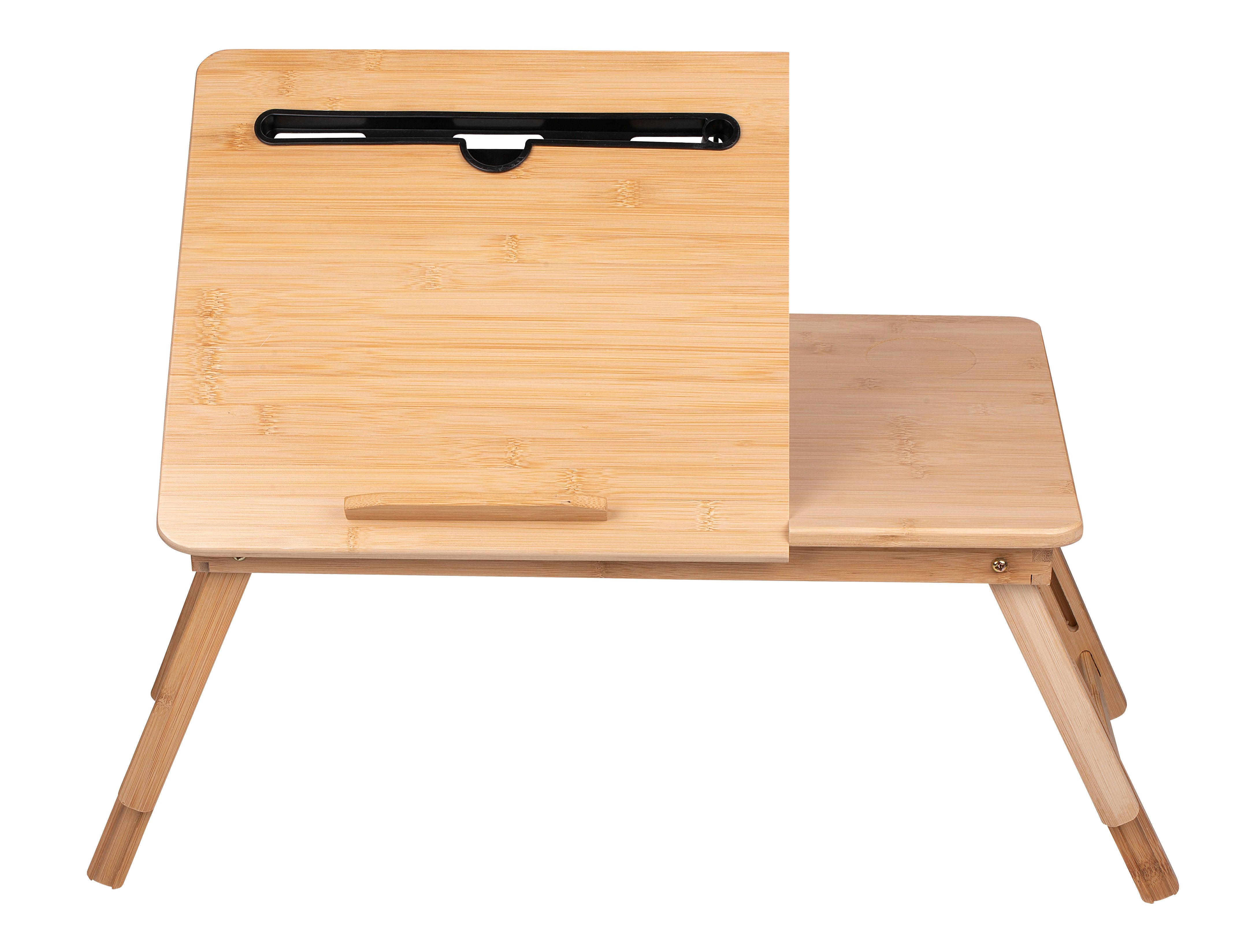 Laptop bord i bambus, kan nemt pakkes sammen – Let og pladsbesparende design