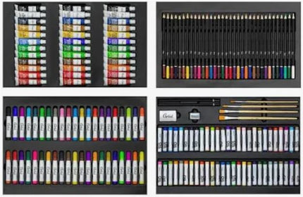 Stort målarset i trälåda – 174 delar för kreativ lek