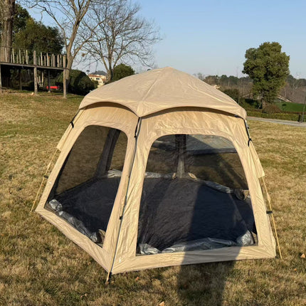 Robust tält med många fönster och skydd vid utgången - 2 storlekar