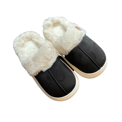 Luksus Dame Hjemmesko i Sort, Brun & Beige