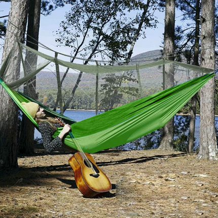 Lättviktshängmatta med myggnät – perfekt för camping och utomhus