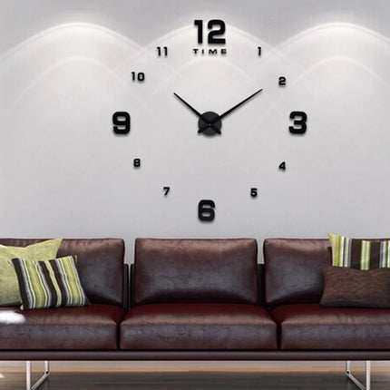 Stor 3D väggklocka – XXL, 130 cm, tyst och elegant