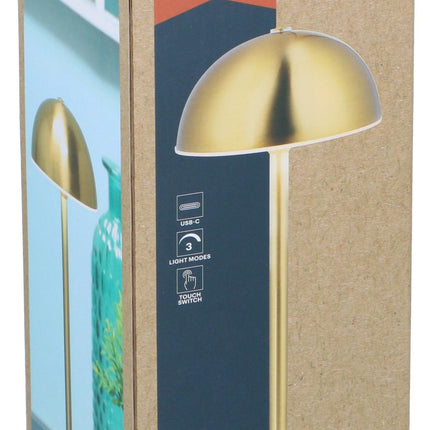 Grundig Bordlampe med Touch, 32 cm i guld med rundt hoved – elegant design