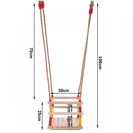 Barngunga för hem och trädgård - Trägunga med säkerhetsräcke 