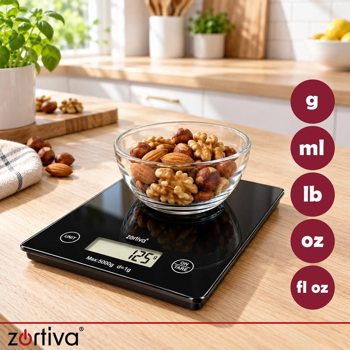 Zortiva Digital Køkkenvægt 5 kg 1 g