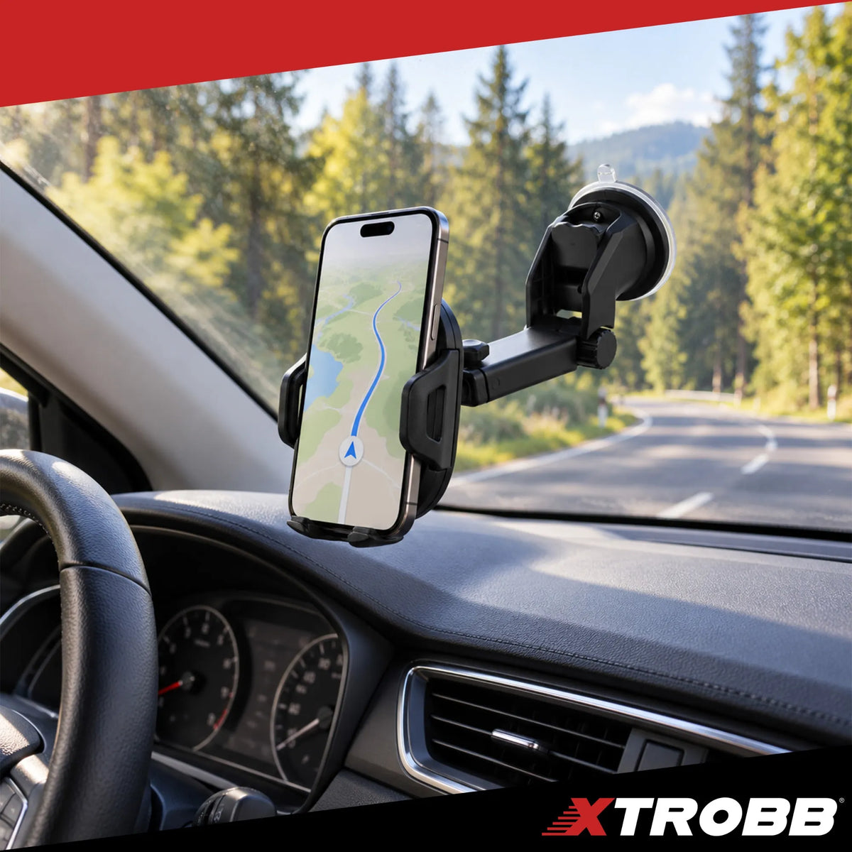 Telescopic Car Phone Mount with Suction Cup