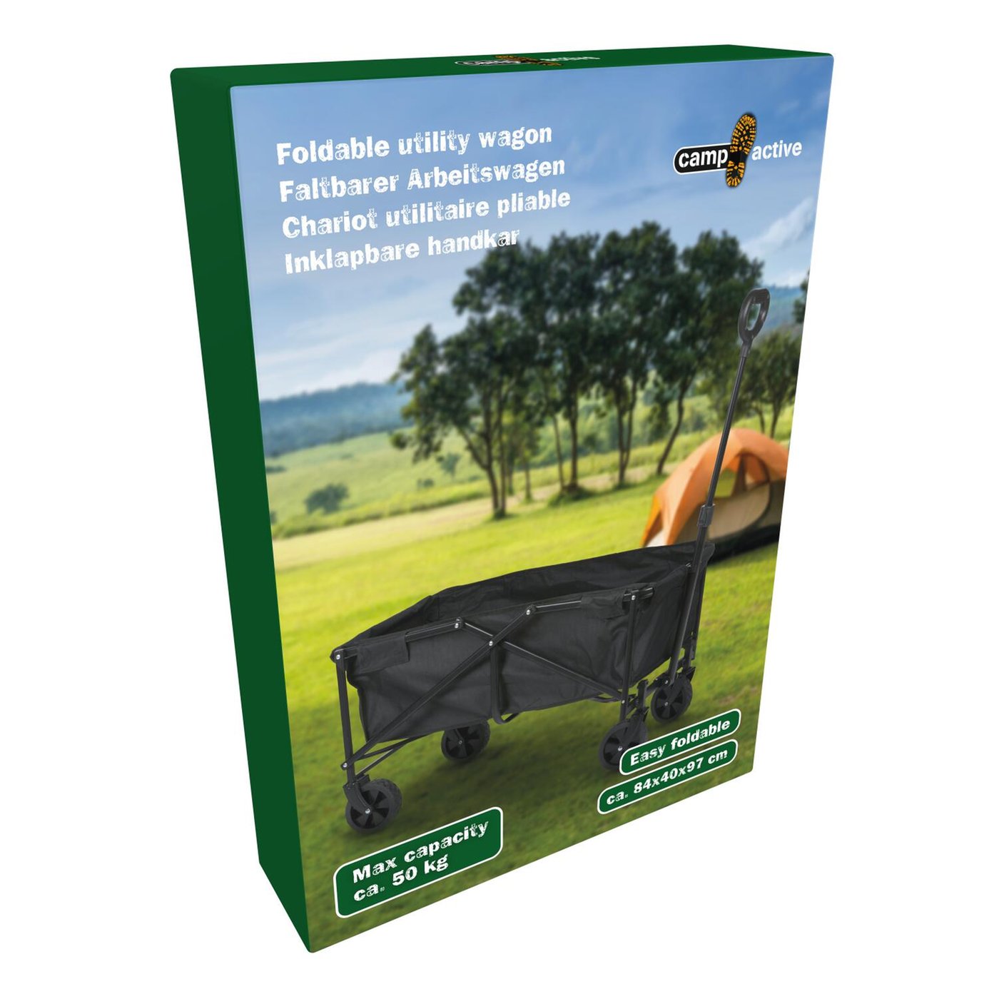 Foldbar Trækvogn 80 cm – Praktisk Vogn til Camping, Strand & Have