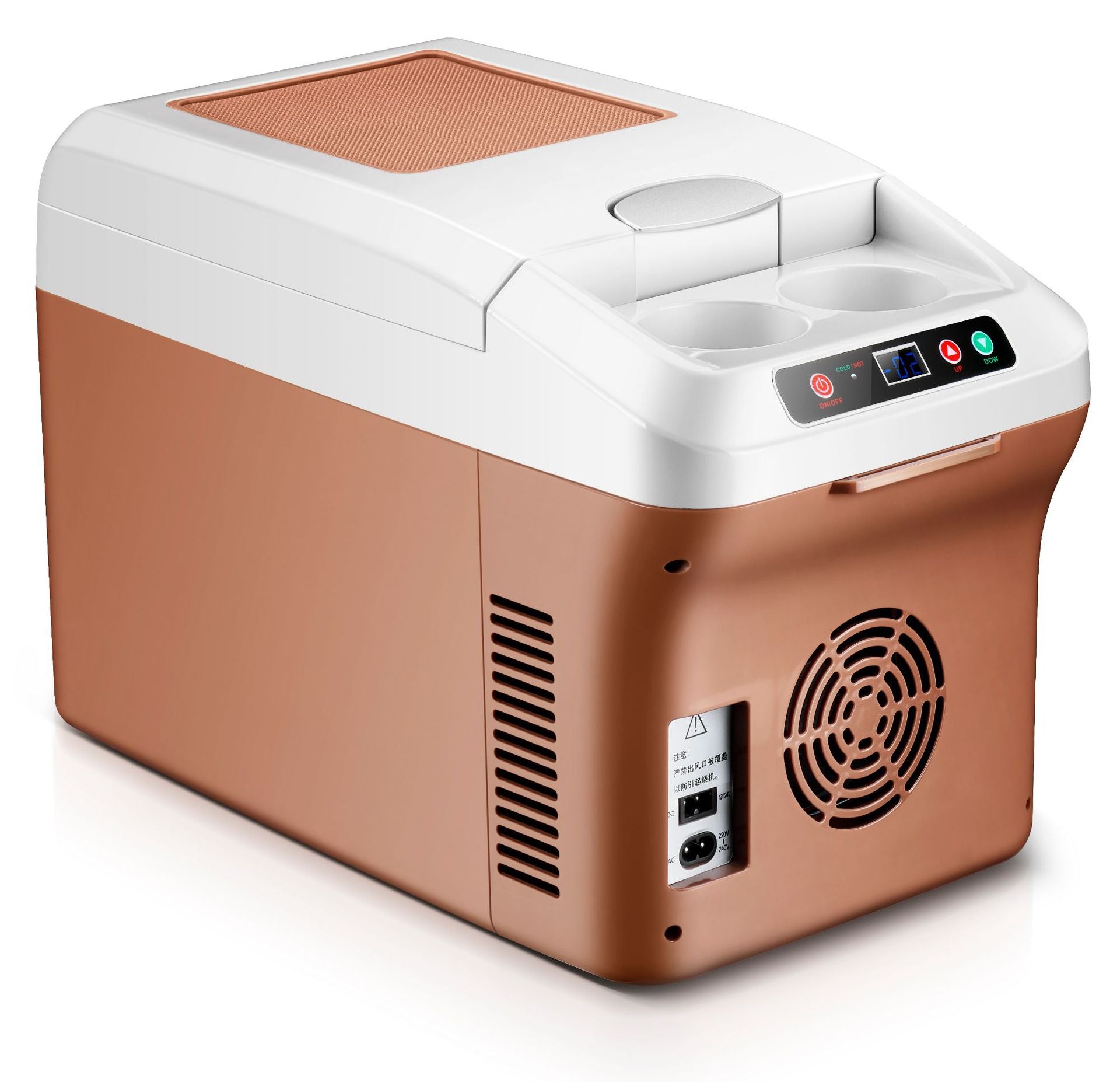 12L bilkylskåp med värmefunktion – För 12V och 24V – Brun