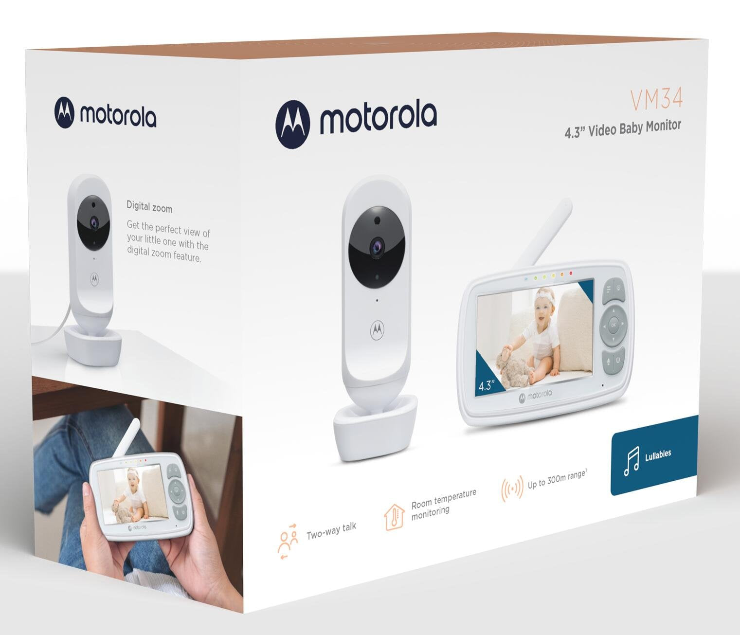 Motorola Babyalarm 4,3" Skærm, Nattilstand – Op til 300 m Rækkevidde
