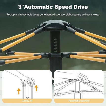 Pop-up Telt til 3-4 Personer – Med 2 Døre, Vinduer og Bæretaske