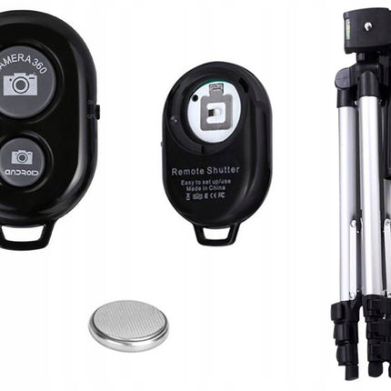 4-i-1 Kamerastativ med Bluetooth Fjernbetjening og Telefonholder