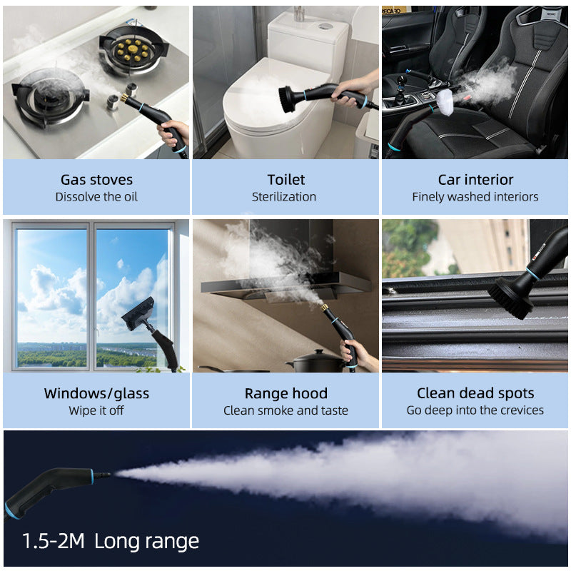 SteamCleaner – Kraftig damprenser 2500W med 4 Bar tryk og 9 tilbehørsdele (Kopi)