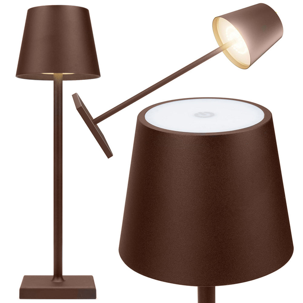 Natbordslampe med Touch 3-Trins Lysindstilling: Varm, Neutral, Kold - USB-Genopladelig!