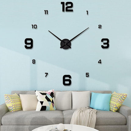 Stor 3D väggklocka – XXL, 130 cm, tyst och elegant