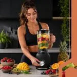 Ruhhy Blender 1200W med Glaskande – Smoothie Blender med Ice Crush & 2 To-Go Kopper