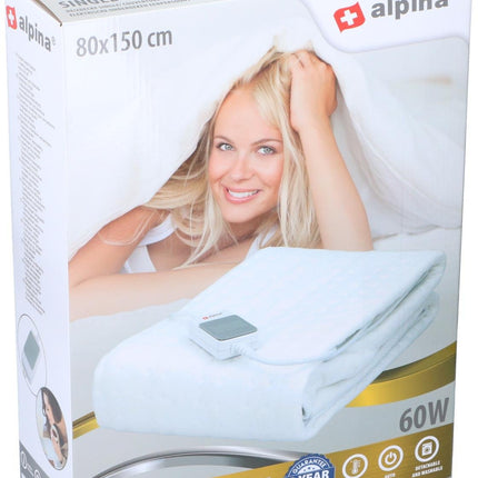 Värmefilt 150 x 80 cm, enkel - med automatisk avstängning och tvättbart överdrag