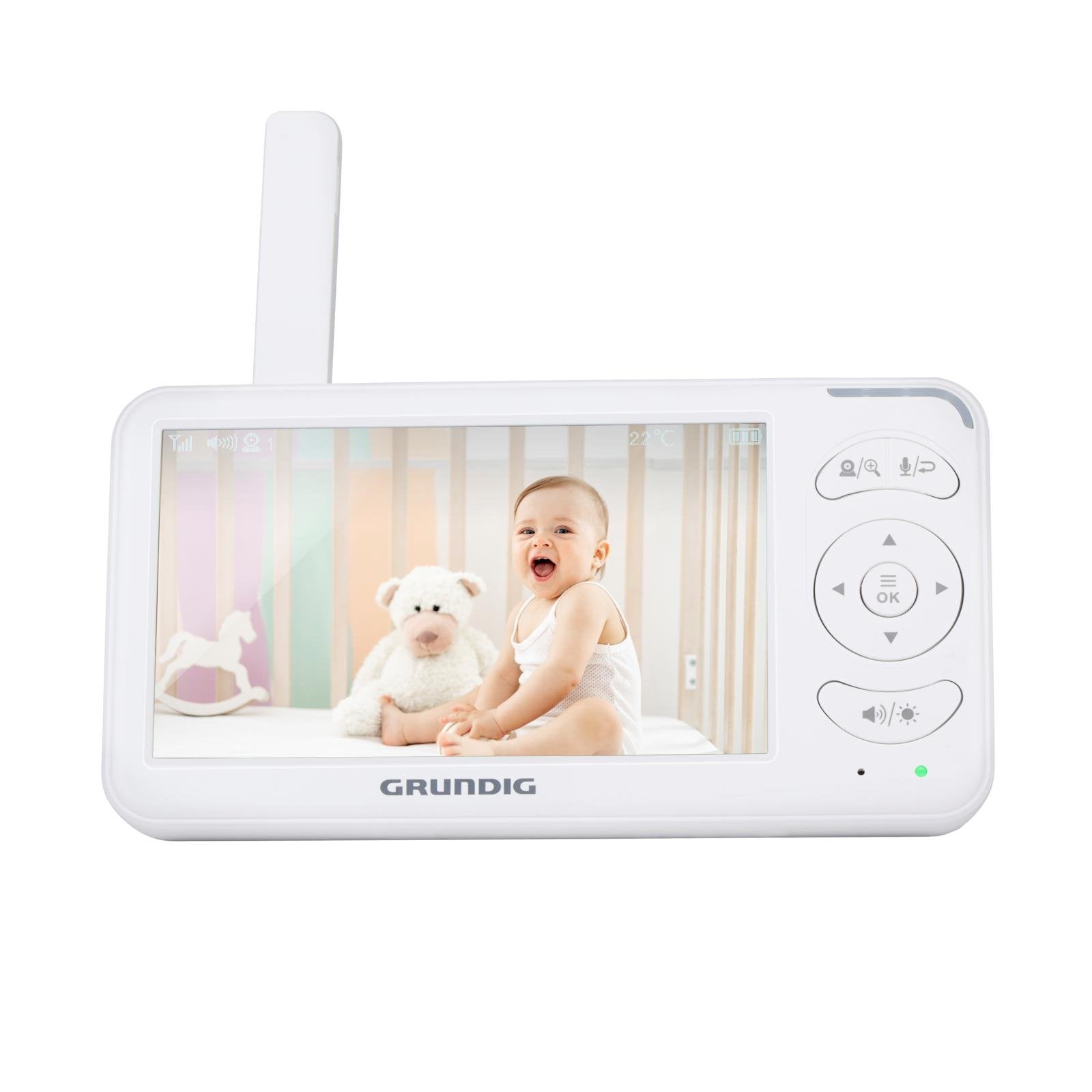 Grundig Video Babyvakt med 5” Skärm, Mörkerseende,