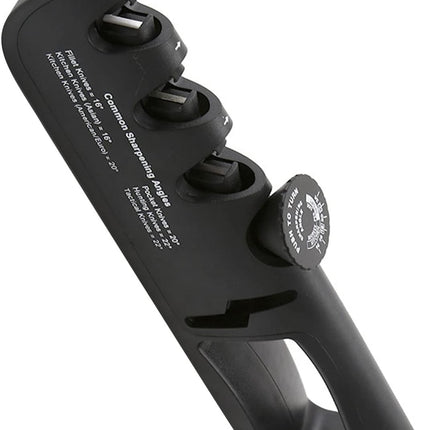 4-i-1 knivvässare i svart: oumbärligt köksredskap för vassa knivar och saxar