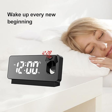 Digitalt Projektions ur med 180° Justerbar Projektion & Spejlskærm