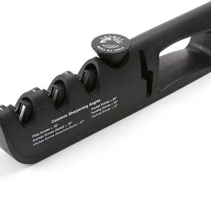 4-i-1 knivvässare i svart: oumbärligt köksredskap för vassa knivar och saxar