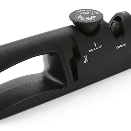 4-i-1 knivvässare i svart: oumbärligt köksredskap för vassa knivar och saxar