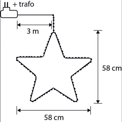 Stjerneformet Hængedekoration med 180 LED-lys – Perfekt til hygge i Haven