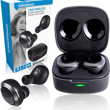 Grundliga Bluetooth-hörlurar med laddningsfodral - Inbyggd mikrofon