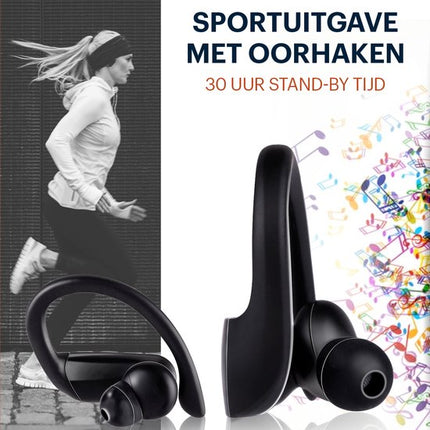 Grundig trådlösa Bluetooth-sporthörlurar med lång batteritid