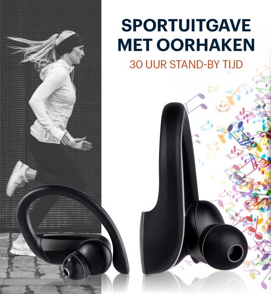 Grundig trådlösa Bluetooth-sporthörlurar med lång batteritid