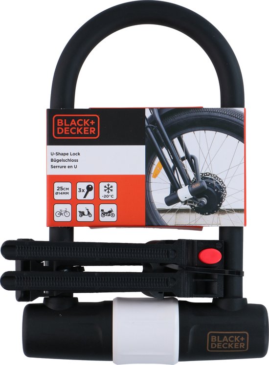 Black &amp; Decker Buckle Lock - Robust och säker för cykel, motorcykel och skoter