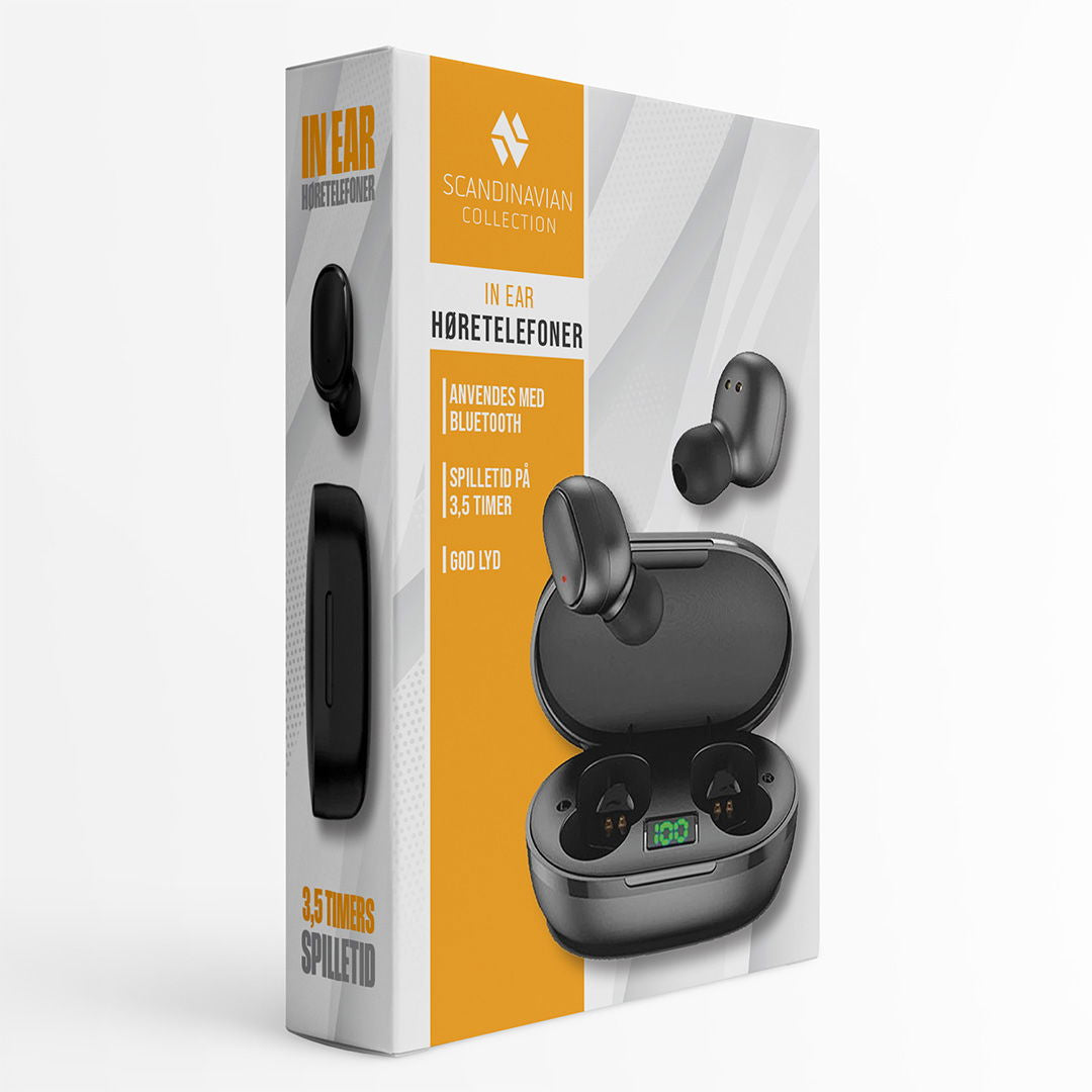 Trådløse In-Ear Høretelefoner med Bluetooth og Lang Batteritid