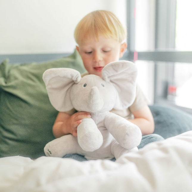 Elefant krammebamse  Musik og Bevægelige Ører – 24 cm