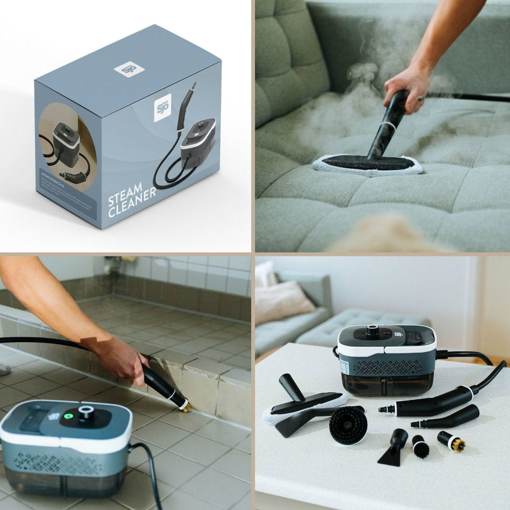 Sjö SteamCleaner Damprenser 1500W – 4 Bar med 1450 ml Vandtank og 8 Dele Tilbehør