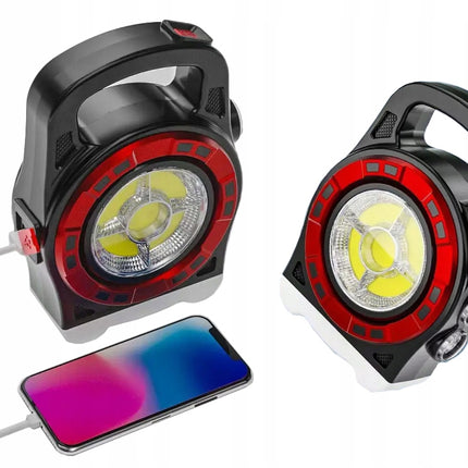 Soldriven uppladdningsbar LED-lykta med Powerbank