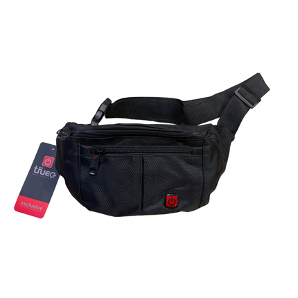 Multifunktionel Bæltetaske/Skuldertaske - Stilren Sort Polyester med Flere Rum