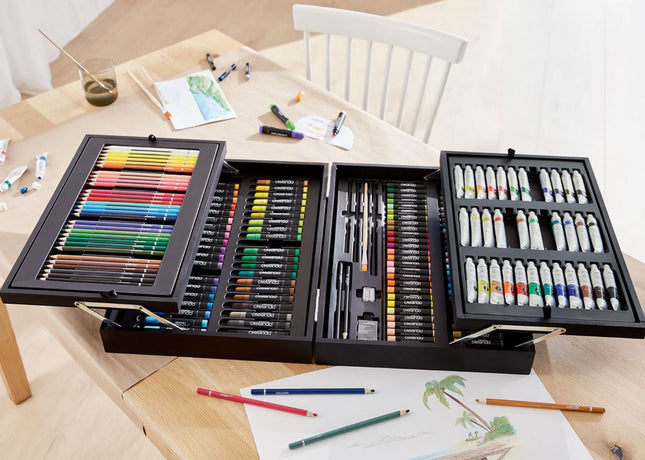 Stort målarset i trälåda – 174 delar för kreativ lek