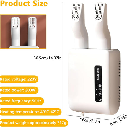 Skotork och fotvärmare – väggmonterad, roterbar och tidsstyrd