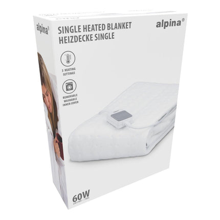 Värmefilt 150 x 80 cm, enkel - med automatisk avstängning och tvättbart överdrag