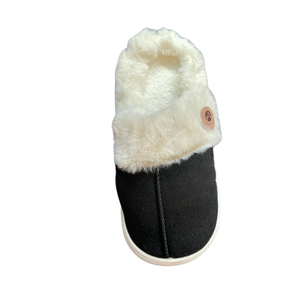 Luksus Dame Hjemmesko i Sort, Brun & Beige