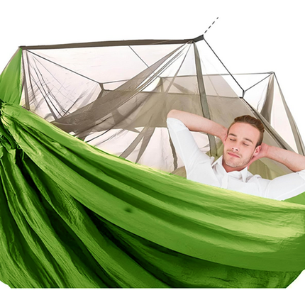 Lättviktshängmatta med myggnät – perfekt för camping och utomhus