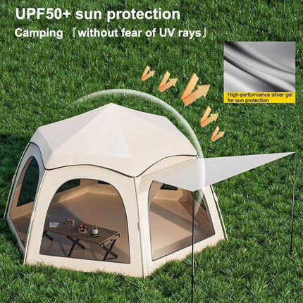 Robust tält med många fönster och skydd vid utgången - 2 storlekar