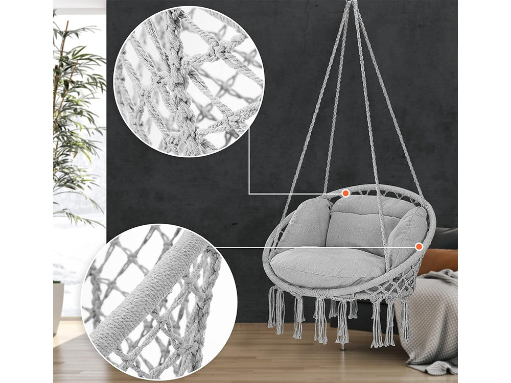 Hängstol/säng med dyna – Boho Stork's Nest för trädgård, hem &amp; balkong