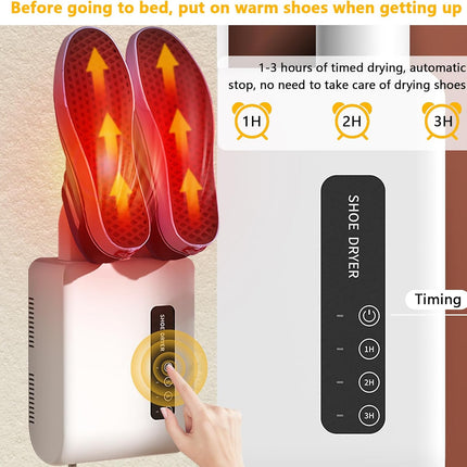 Skotork och fotvärmare – väggmonterad, roterbar och tidsstyrd