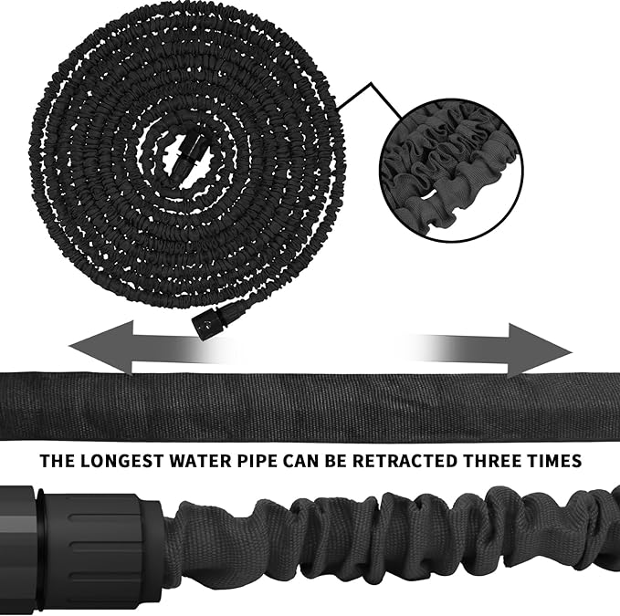 Expanderbar 45 meter vattenslang i svart eller blått