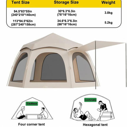 Robust tält med många fönster och skydd vid utgången - 2 storlekar