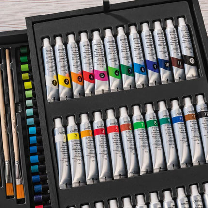 Stort målarset i trälåda – 174 delar för kreativ lek