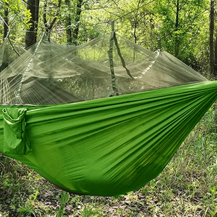 Lättviktshängmatta med myggnät – perfekt för camping och utomhus