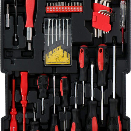 KINZO Værkstøjssæt med 187 Dele i Aluminiumskuffert med Hjul